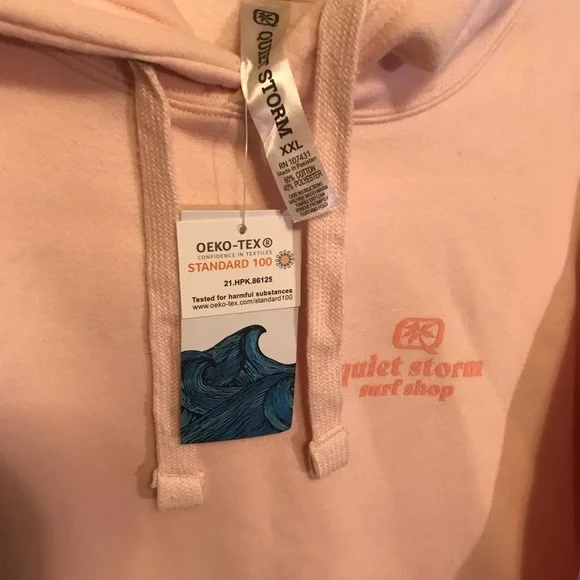 Quiet Storm Surf Shop Pink Hoodie Sz XXL NWT - Picture 2 of 7